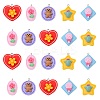 30Pcs 5 Styles Opaque Resin Pendants RESI-CJ0002-30-1