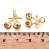 Brass Micro Pave Cubic Zirconia Charms KK-N265-30G-3
