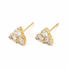 Brass Micro Pave Cubic Zirconia Stud Earrings for Women EJEW-H091-12G-1