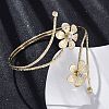 Lotus Alloy Arm Cuff Bangles for Girl Women LS-AJEW-A063-01E-G-2