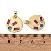 Brass Micro Pave Cubic Zirconia Pendants KK-P308-30G-3