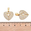Brass Micro Pave Cubic Zirconia Unfold Pendants KK-B125-33G-3