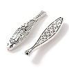 Tibetan Style Zinc Alloy Lotus Flower Pattern Fish Beads LS-X-PALLOY-P078-01-2