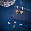 BENECREAT 12Pcs Brass Oval Stud Earring Findings KK-BC0010-90-4