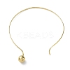 304 Stainless Steel Round Ball Pendant Choker Necklaces NJEW-D058-01G-3