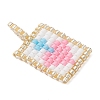 Glass Seed Beaded Pendants PALLOY-MZ01228-02-3