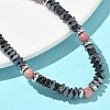 Natural Rodonite & Non-magnetic Synthetic Hematite Beaded Bracelets for Women BJEW-Z148-03P-03-4