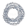 Electroplate Transparent Glass Beads Strands GL-CBA7A17-02A-08-4