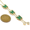 PVD Vacuum Plating 304 Stainless Steel Enamel Imitation Malachite Butterfly Pendant Necklaces NJEW-C063-02G-5