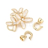 Brass Micro Pave Clear Cubic Zirconia Fold Over Clasps KK-U043-09G-02-2