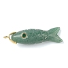 Natural Green Aventurine Carved Pendants X-G-P599-07G-06-1