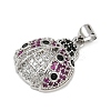 Brass Micro Pave Cubic Zirconia Pendants KK-A260-07A-P-2
