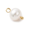 Natural Cultured Freshwater Pearl Round Charms PALLOY-JF04218-02-4