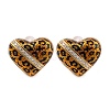 Brass Micro Pave Cubic Zirconia Leopard Stud Earrings EJEW-U055-13A-G-2