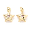 Brass with Cubic Zirconia Pendants KK-P271-38B-02G-1