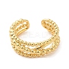Rack Plating Brass Criss Cross Open Cuff Rings for Women LS-RJEW-M148-06G-1