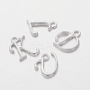 Silver Color Plated Alloy Letter Pendants PALLOY-J718-01S-2