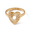 Ion Plating(IP) 201 Stainless Steel Hollow Out Heart Adjustable Ring for Women RJEW-C045-02G-2