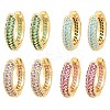 Brass Cubic Zirconia Hoop Earrings EJEW-A156-05G-2