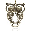 Antique Silver Alloy Rhinestone Owl Large Pendants ALRI-J005-01AS-2