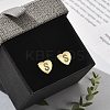 Rack Plating Brass Micro Pave Clear Cubic Zirconia Stud Earrings EJEW-K299-01G-S-1
