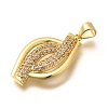 Rack Plating Brass Micro Pave Cubic Zirconia Pendants KK-L226-023G-2