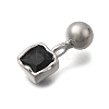 Brass Micro Pave Cubic Zirconia Square Charms KK-D500-01P-2