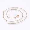 Vacuum Plating 304 Stainless Steel Cable Chains Necklaces MAK-L015-41G-2
