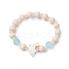 3 Pcs Synthetic Turquoise & Wood & Glass Beaded Stretch Bracelets for Boys Girls BJEW-JB11129-3