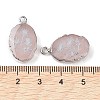 Natural Rose Quartz Oval Pendants G-C102-07P-02-3