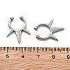 304 Stainless Steel 3 Spike Clip on Nose Rings AJEW-A062-05P-02-5