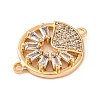 Brass Pave Clear Cubic Zirconia Connector Charms KK-S389-37G-2