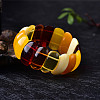 Rectangle Synthetic Amber Stretch Bracelets for Women FIND-PW0021-03-1-1