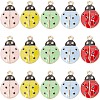 30Pcs 5 Colors Alloy Enamel Pendant Rhinestone Settings ENAM-SC0004-91-1