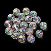Half Rainbow Plated Glass Beads X-EGLA-P059-02B-HR02-1