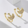 Golden Plated Brass Micro Pave Cubic Zirconia Cuff Earrings EJEW-L244-42G-2
