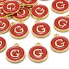 Golden Plated Alloy Enamel Charms X-ENAM-S118-03G-4