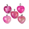 Dyed Natural Banded Agate Pendants G-G202-08C-1
