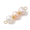 Natural Cultured Freshwater Pearl Two Sides Polished Beaded Links Connector Charms PALLOY-JF04969-5