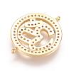 Brass Micro Pave Cubic Zirconia Links ZIRC-E124-12G-2