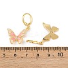 Butterfly Brass Micro Pave Clear Cubic Zirconia Hoop Earrings EJEW-B154-02G-5