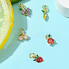 5Pcs 5 Styles Brass Micro Pave Cubic Zirconia Charms ZIRC-FP0001-01-3