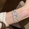 Brass Pave Cubic Zirconia Link Bracelets WGBE35A-01-1