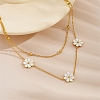Daisy Flower 304 Stainless Steel Chain Necklaces FS-WGEC3D7-08-2