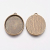 Tibetan Style Alloy Oval Tray Pendant Cabochon Settings LS-TIBEP-A19948-AB-FF-2