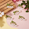 Lily of the Valley Glass Conntctor Charms PALLOY-TAC0098-4