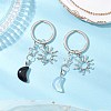 Synthetic Opalite & Natural Obsidian Pendant Keychains KEYC-JKC01212-1