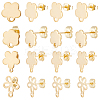 80Pcs 4 Style 201 Stainless Steel Stud Earring Findings EJEW-BBC0001-08-1
