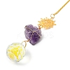 Wire Wrapped Nuggets Natural Amethyst Pendant Decorations LS-HJEW-C008-03B-G-2