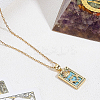 Brass with Cubic Zirconia Pendants Necklaces NJEW-LP0001-45F-G-3